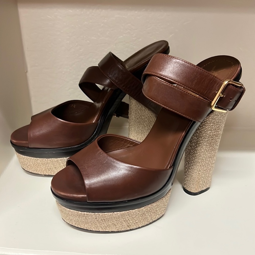 YSL Platform Leather Sandal